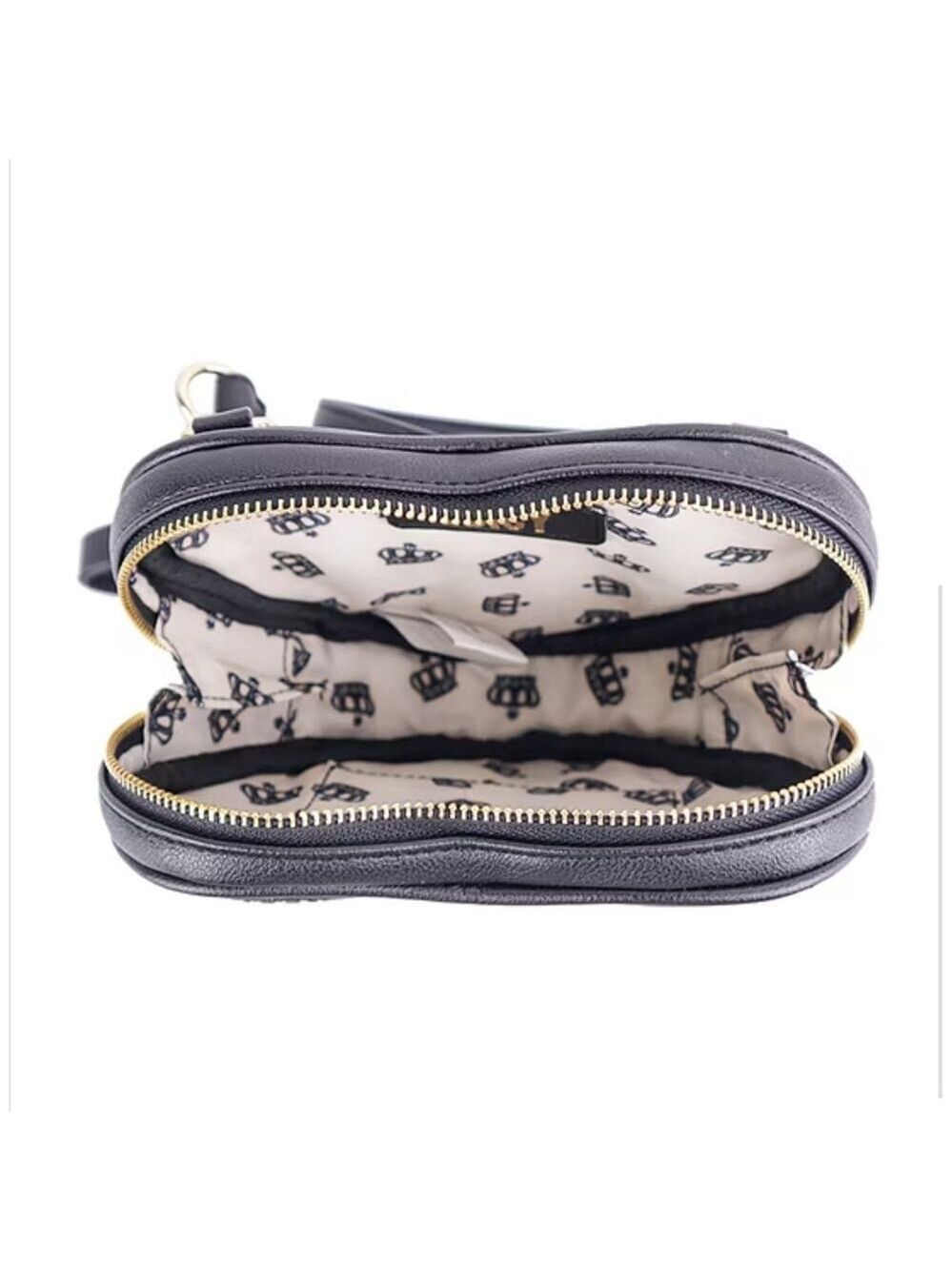 BLACK HEART CROSSBODY PURSE BAG BY JUICY COUTURE "NEXT CROWN" LOVE VALENTINE NEW - Picture 3 of 4